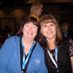 Terri with new AB friend with similar hearing loss and CI story